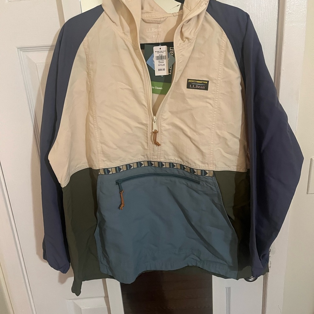 L.L. Bean Cream and Blue Jacket